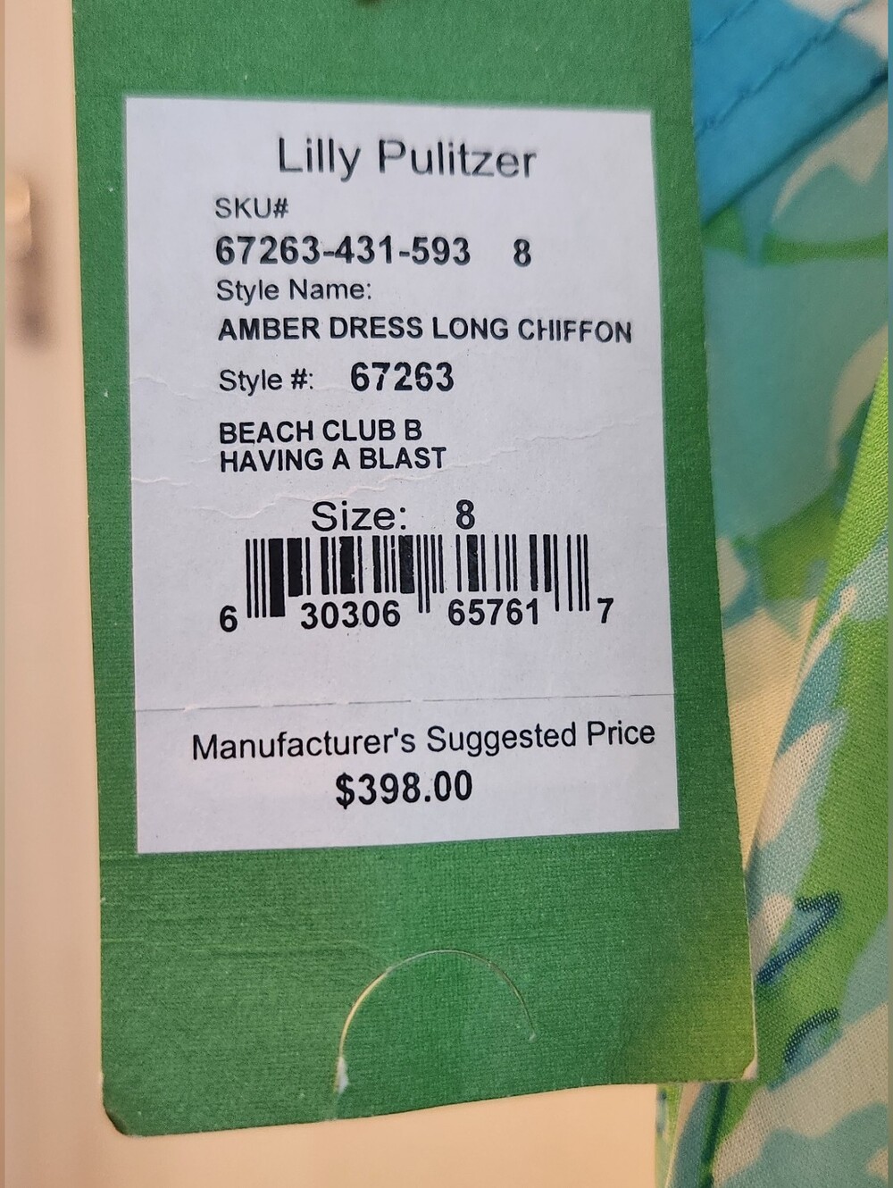 Lilly Pulitzer Aqua & Lime Floral Chiffon Maxi Dress - Picture 3 of 3